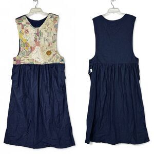 Vtg Handmade Quilt Patchwork Pinafore Dress One Size Cottage Prairie Boho Modest